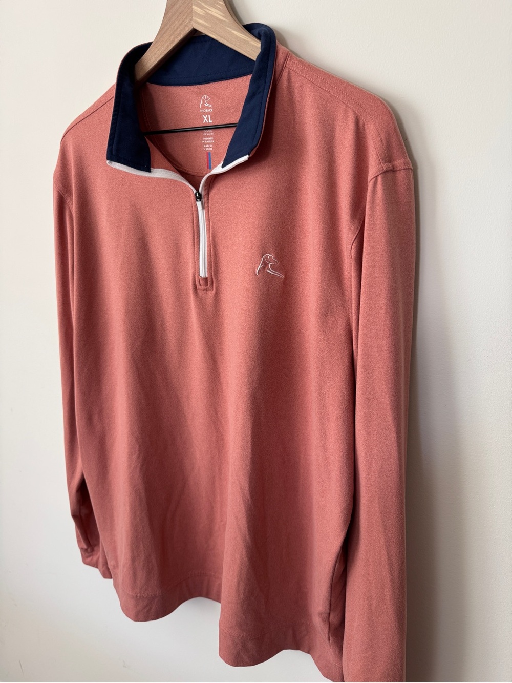 Rhoback 1/4 Zip Pullover Men’s Sweater Salmon Color Size XL - Picture 3 of 4